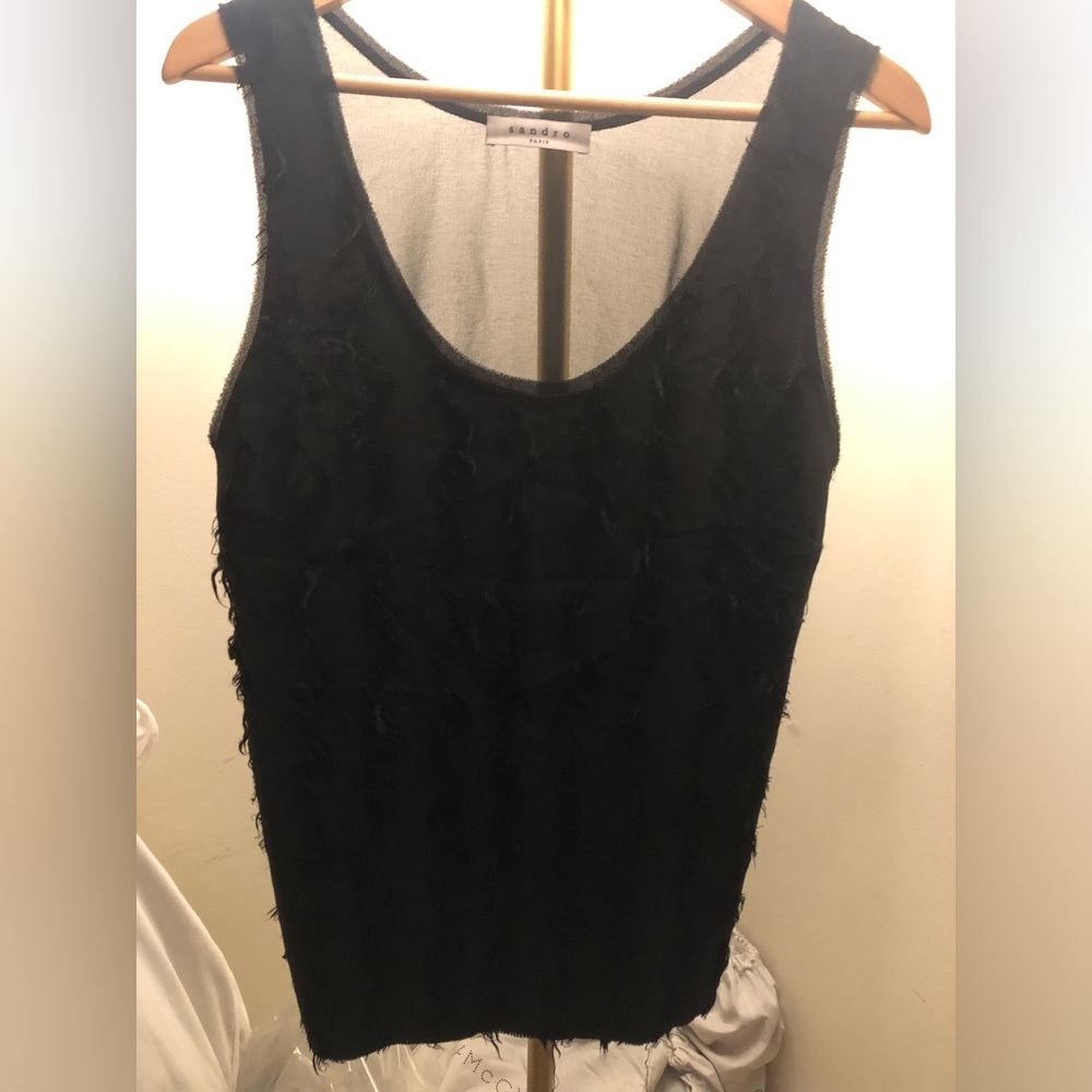 NWOT Sandro Black Fitted Tank Top